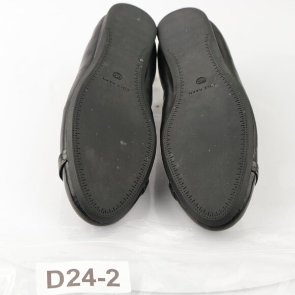 Cole Haan Womens Elsie Ballet Flats Size 8 Black Leather Cap Toe Slip On Shoes - Picture 10 of 13